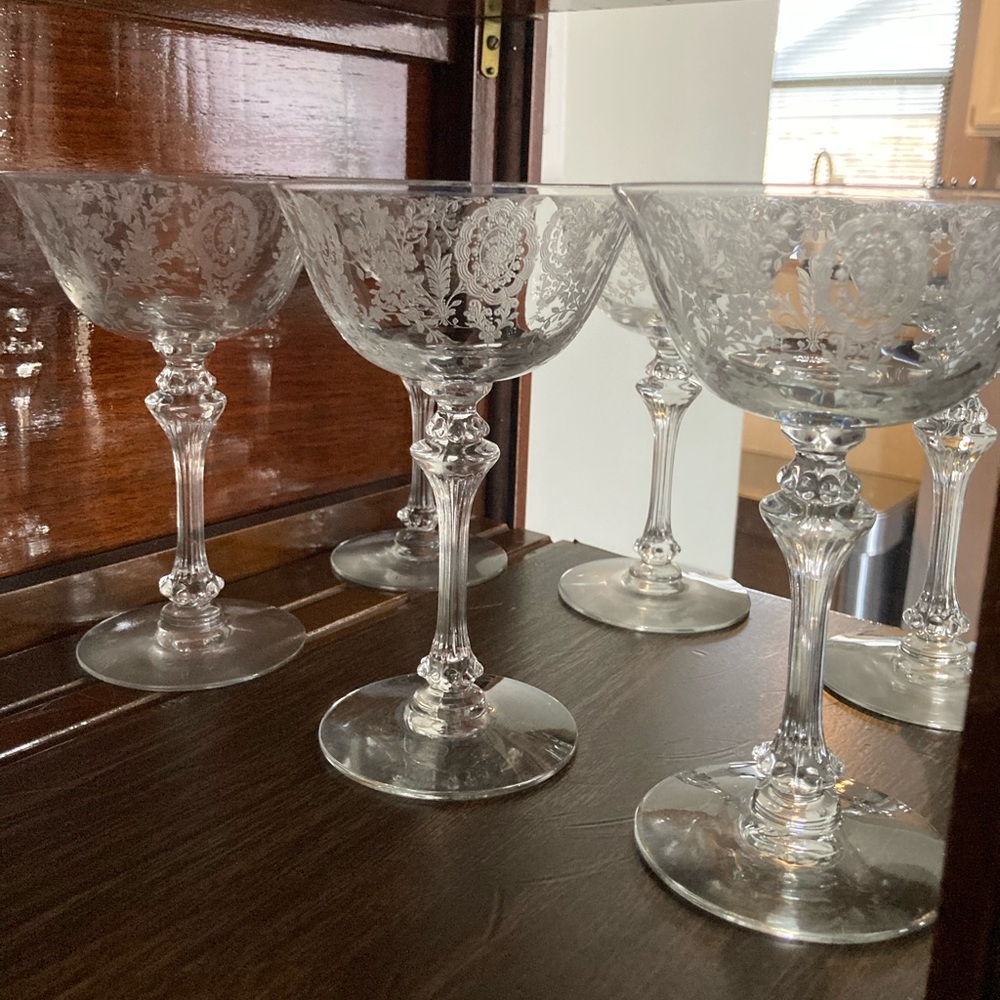 Vintage Crystal Champagne glasses - set of 6